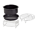 Miniatyrbillede 1 af 5: 4 stk. Airfryer Tilbehør 6 tommer Passer Kompatibel Airfryer 2.3-3.2qt Bagekurv Pizzaplade Grillgryde K