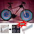 Miniatyrbillede 3 af 5: Dobbeltsidige 16 LED Farverige Mountainbike Eger Advarselslys Cykelhjul Lys