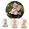 Miniatyrbillede 2 af 5: Fe-eventyrhave DIY-blomsterengel-ornament Miniature dekorativ harpiksstatue - 4 stk./sæt