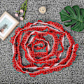 Miniatyrbillede 3 af 5: Rød 45mm plisseret trim mesh blonderbånd med trykte prikker og pailletter broderi - 5 meter, DIY håndværk
