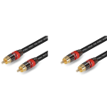 Miniatyrbilde 1 av 5: 2x Digital Audio RCA-kabel Premium Stereo RCA til RCA Koaksial SPDIF-kabel Hann Hifi Subwoofer