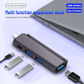 Miniatyrbillede 2 af 5: Ryra Usb 2.0 Hub 4 i 1 High Speed Udvidelses Dock Type C Splitter Multifunktionel