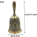 Miniatyrbillede 4 af 5: Retro Bronze Håndklokke Antik Messing Kaldeklokke Bryllupsklokkerbronze1stk