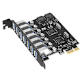 Pikkukuva 1 / 5: 7-porttinen USB 3.0 PCI-sovitinkortti, USB-laajennuskortti, PCIe-nousijakortti PC:lle, Linux / Windows XP/ 7/