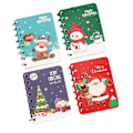 Miniatyrbillede 6 af 10: Student A7 Jule-Spiralhæfte Bærbar Lomme Notesbog Kontor Notesblok Flip-Up Løsblad Julegave  （4PCS） little girl