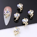 Pikkukuva 2 / 5: 3 kpl DIY kynsien koristeet Käärme ympäri 3D sydän Tekokristalli Charms Nail Art Rhinestones Puhelimen kotelon koristetarvikkeet Manikyyritarvikkeet B