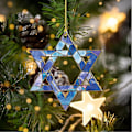 Miniatyrbild 3 av 5: Newway Hanukkah-prydnader 2 st akryl Hanukkah-dekorationer Chanukah Menorah-hänge Kompatibel fönster, bilbackspegeldekor