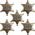 Miniatyrbillede 1 af 3: 5 stk. Sheriff Deputy Badge Bronze Metal Badge