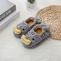 Miniatyrbillede 2 af 4: Drenge Piger Varm Plys Dyr Tøfler Børn Vinter Indendørs Husholdningssko gray mouth 9-10 toddler