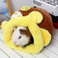 Miniatyrbillede 1 af 5: Marsvin sovepose Pindsvin krammepose rottehus seng bi form varm fleece lille kæledyr seng sukker