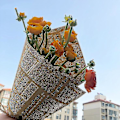 Miniatyrbild 4 av 5: 40 ark presentpapper, blomsteromslagsmaterial, presentpapper, torkad blomma