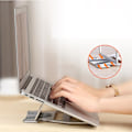 Miniatyrbillede 3 af 5: Justerbar Aluminium Laptop Stativ Skrivebordsholder Riser Til Macbook Notebook Tablet