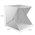 Miniatyrbillede 3 af 5: Fotostudie 40cm LED Belysningstelt Kit Bærbar Foldbar Lysboks 2stk Baggrund