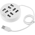 Miniatyrbillede 1 af 5: 8-port boks multi-data transmission USB 2.0 hub rund multi-port fordeleradapter (hvid)