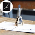 Miniatyrbild 1 av 5: Pappersgitarr 3d för popup-kort Handgjorda gratulationskort för grattis på födelsedagen Få W
