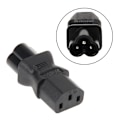Miniatyrbilde 2 av 5: IEC 320 C13 hunn til C6 hann 3-pin kløverblad pluggkonverter AC strømadapter