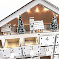 Miniatyrbillede 2 af 5: 24 Dages Hvid Træ LED Julekalender Opbevarings Skuffe