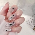 Miniatyrbilde 1 av 5: Diy Fashion All-match Hjertekjede Krystall Sløyfe 3d Flyttbar Bærbar Falsk Manikyr Håndlaget Brud Neglelapp Smykker Gaveleke I M