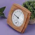 Miniatyrbild 5 av 5: Bastutermometer, 2-i-1 inomhus termometer och hygrometer i trä med ram i massivt trä