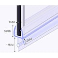Miniatyrbillede 2 af 5: Aleko brusedørstætning 100 cm 2 stk. til 4-6 mm glas, foldebar bruseafskærmningstætning, udskiftningstætning, lige/buet glas brusedørstætning