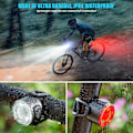 Miniatyrbillede 3 af 4: Cykel Baglygte Led Usb Genopladelig Cykel Baglygte Mountain Mtb Hjelm Pakke Taske