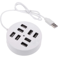 Miniatyrbild 2 av 5: 8-portars låda Multi-dataöverföring Usb 2.0 Hub Rund Multi-port Distributörsadapter (vit)