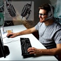 Miniatyrbillede 3 af 5: E-sports headset OVLENG Q7 - Kablet gaming headset med PU-læder ørebetræk i rød og sort
