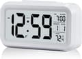 Digital väckarklocka med LED-display för sovrum, hemmakontor (vit)