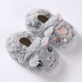 Miniatyrbilde 2 av 2: Gutter og jenter varme plysj dyreslippers barn vinter innendørs husholdningssko gray s094 11-12 little kid