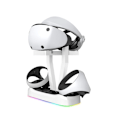 Pikkukuva 2 / 5: PS VR2 -lataustelakka, peliohjaimen lataustelakka, säilytysteline RGB-valaistuksella