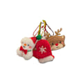 Miniatyrbillede 6 af 9: Tegneserie Plys Juledukke Doll Vedhæng Julemand Elg Snemand Nøglering Skoletaske Dekoration Vedhæng curly christmas glove bead chain