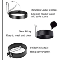 Miniatyrbilde 4 av 5: 2 stk Non-stick rustfritt stål håndtak runde egg ringer Shaper pannekake former ring