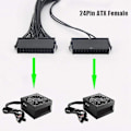 Miniatyrbild 2 av 5: 2-pack strömadapterpaket Dual Psu förlängningskabel, 24-polig 18 Awg