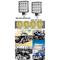 Miniatyrbillede 3 af 4: 4 x 48w LED-arbejdslys, firkantet projektør 12v 24v langtrækkende LED-forlygter Ip67 spot flood baklys til bil lastbil traktor Suv båd(4 stk)