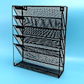 Miniatyrbilde 5 av 5: Metallveggmontert magasinhylle for kontor, 5 lag, arkivmappe, magasin
