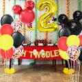Miniatyrbillede 2 af 3: Mickey Mouse-tema 2-års fødselsdagspynt - Minnie Oh Twodles banner guirlande Mickey hoved balloner til fødselsdagsfestartikler