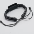 Miniatyrbillede 2 af 3: Flettet læderarmbånd til mænd Wrap læderarmbånd Bangle Cuff (sort)