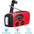 Miniatyrbild 3 av 5: Solcellsradio vevradio multifunktionell bärbar utomhus för nödsituationer med handvev LED-ficklampa powerbank FM/AM nödradio för vandring camping
