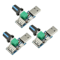 Miniatyrbillede 1 af 5: 3 stk. 5W USB-ventilator Luftvolumenhastigheds Trinløs Styreenhed USB-hastighedsregulator DC 5V USB-hanindgang