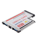 Miniatyrbilde 3 av 5: 2 Dual Port Usb 3.0 Hub Express Card Expresscard Hidden 54mm Adapter For Laptop