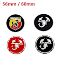 Miniatyrbillede 2 af 5: 4 stk. 56mm 60mm Hjulnavkapsler til Abarth Fælge Dæksler Klistermærker Dekal Bilstylning 4pcs 60mm black