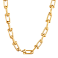 Miniatyrbilde 2 av 5: 316L rustfritt stål kjede chunky U kjede halskjeder for kvinner kragebein kjede choker kjede punk kvinner smykker kjede b0350 - earring