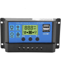 Pikkukuva 1 / 5: 12v/24v Pwm-säädin Latausohjain Aurinkopaneelin Latausohjain Kaksi Usb-liitäntää Ja Lcd-näyttö 10a/20a/30a(yjss-10a)