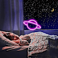 Miniatyrbild 2 av 2: Planet Neon Skyltar, Led Planet Nattlampor För Födelsedagsfest, Jul, Väggkonst Dekoration