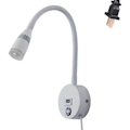 Miniatyrbillede 2 af 5: Vægmonteret Læselampe Sconce Lampe USB Opladningsport Berøringsdæmperkontakt LED Varmt Hvidt Input