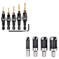 Miniatyrbild 1 av 5: 10 st Fassformade Korkstansar Chamfer Cutter Borrbitar Countersunk Bit Borr 1/4 tum Hexagonnyckel