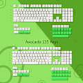 Miniatyrbillede 2 af 5: Pbt Søde Avocado Keycaps 135 Nøgler Cherry Profil Femsidet Sublimering Keycap