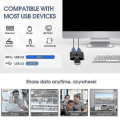 Miniatyrbilde 3 av 5: USB 3.0-brytervelger 5 Gbps 2 inn 1 ut USB for skriver, tastatur