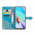Miniatyrbild 3 av 4: Xiaomi Redmi 10/10 Prime Fodral Läder Plånboksfodral Präglad Mandala Magnetiskt Flip-skydd Stöttåligt - Blå