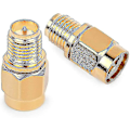 Miniatyrbilde 2 av 5: SMA hann til RP-SMA hunn RF rett kontakt gullbelagt adapter for Wi-Fi antenne repeater radiosignal forlengelseskabel 4 stk